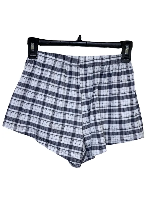 Women's Gray Plaid Print Sleep Shorts Size Small - Image 2