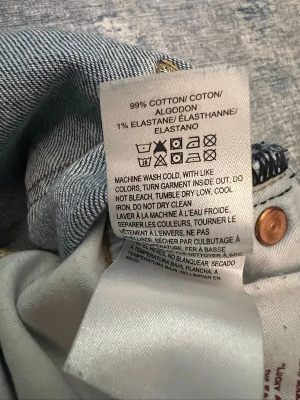 Lucky Brand Light Wash Distressed Zoe High Rise Straight Ankle Mom Jeans Size 10 - Image 8