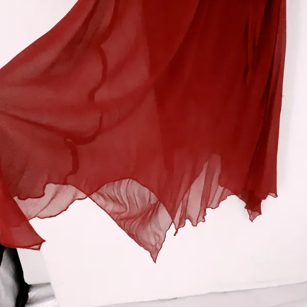 Jonathan Martin Vintage Y2K Silk Chiffon Dress Fairy Whimsigoth Size‎ 8 Deep Red Rhinestone Vamp - Image 4