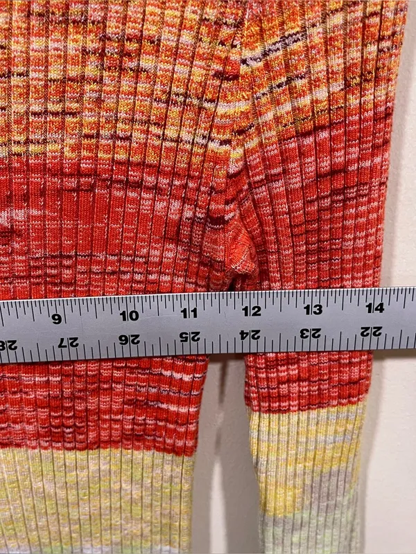 STAUD Shoko Rainbow Ribbed Knit Sweater Dress Size small multicolored - Image 7