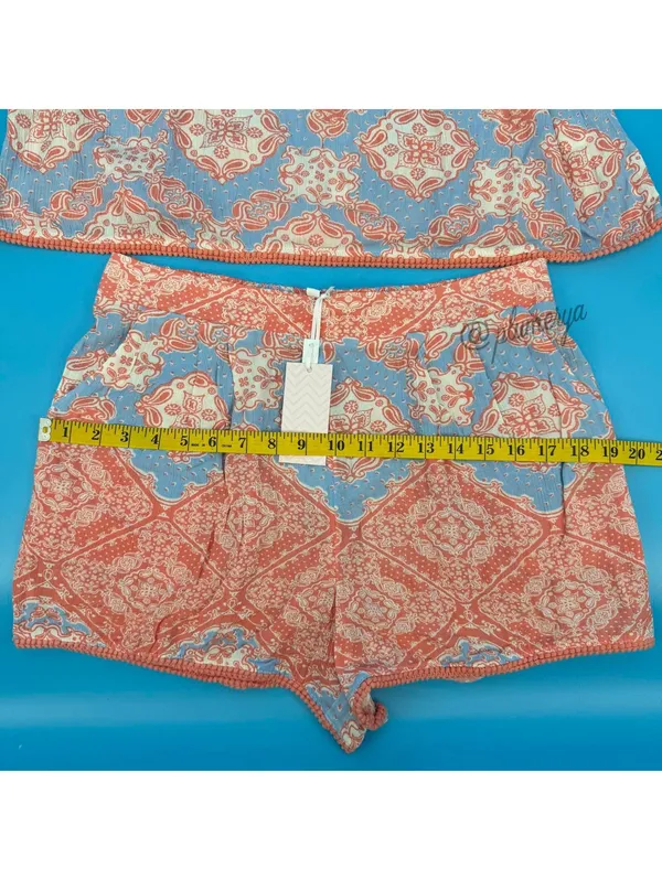 Candies Vintage Y2K Summer Boho Two Piece Juniors Top & Shorts 100% Rayon Size L - Image 6
