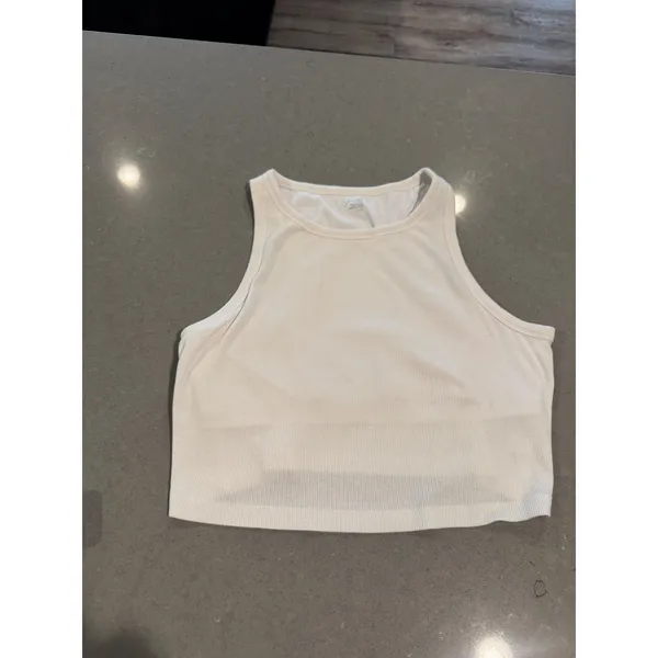 OFFLINE‎ by Aerie Ribbed Racerback Crop Tank Top Ivory XL TG - Image 2