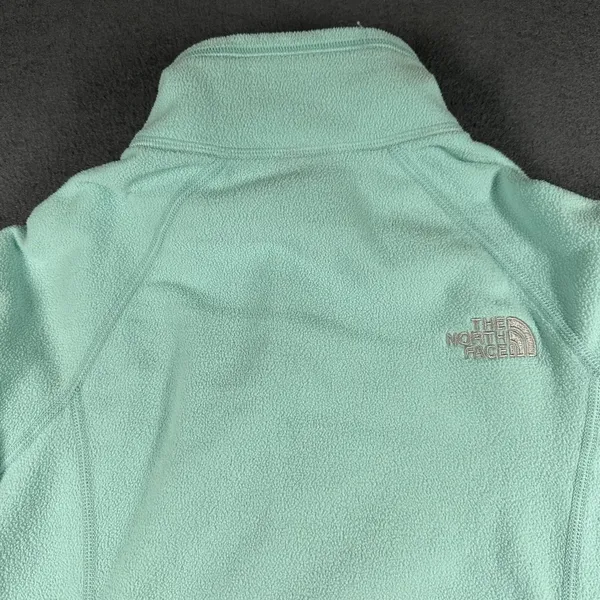 The North Face Pullover‎ Womens Small Green Fleece 1/4 Zip Mock Neck Lightweight - Image 15