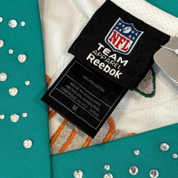 National Football League NWT Miami Dolphins women’s embellished football jersey size medium - Image 2