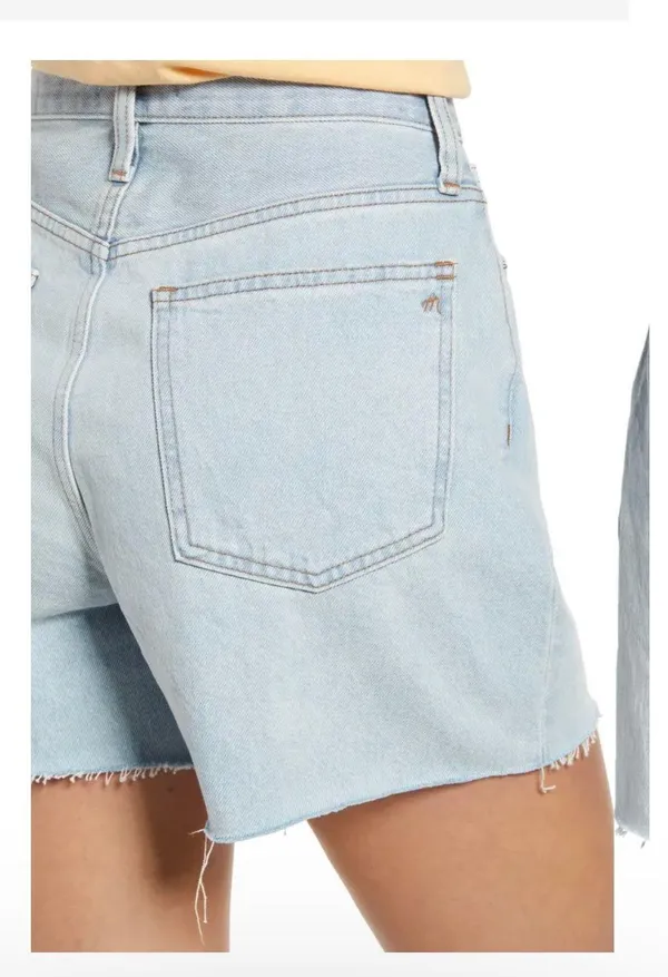 Madewell The Mom Jeans Raw Hem Denim Shorts Size 25 NWT - Image 9