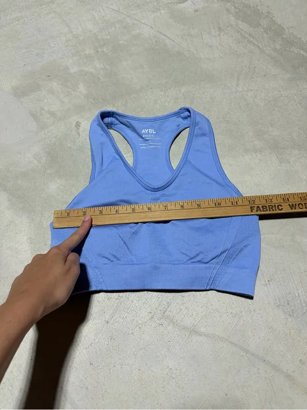 AYBL Blue Racerback Sports Bra small - Image 2