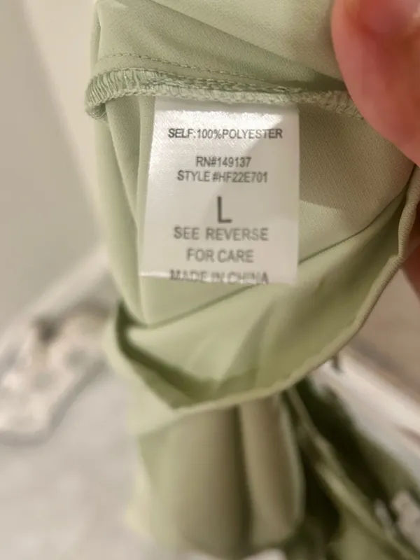 NWOT Sage Green Cutout Romper with Smocked Bust SIZE L - Image 6