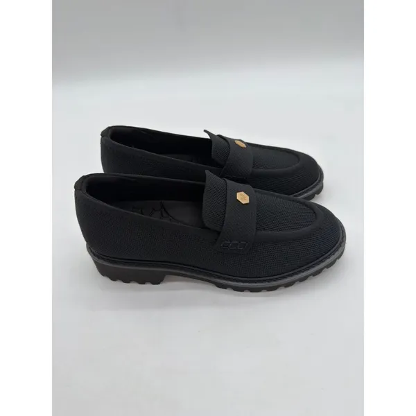 Vivaia Francesca Platform Chunky Heel Penny Minimalist Preppy Black Loafer 10.5 - Image 2