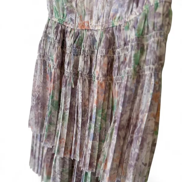 Whimsy floral pastel-colored pleated dress size small - Image 8
