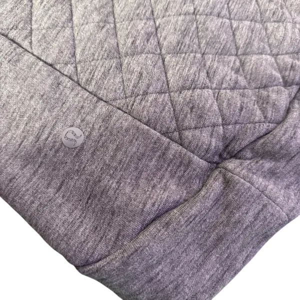 Lululemon Quarter‎ Zip Quilted Pullover Size 4 Gray Mock Neck Thumbholes - Image 5