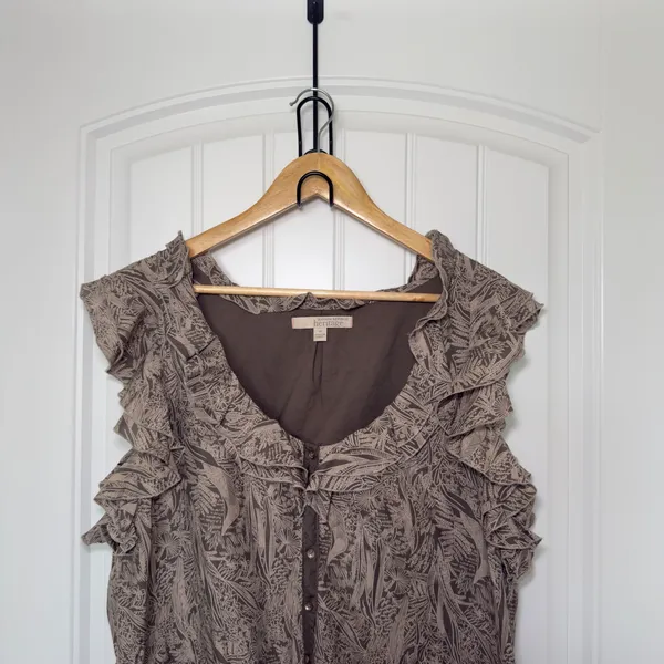 Banana Republic Heritage 14 Botanical Print Ruffle Dress Fairy Grunge Whimsigoth - Image 3