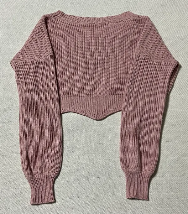 Blue Blush Cropped Sweater - Image 2
