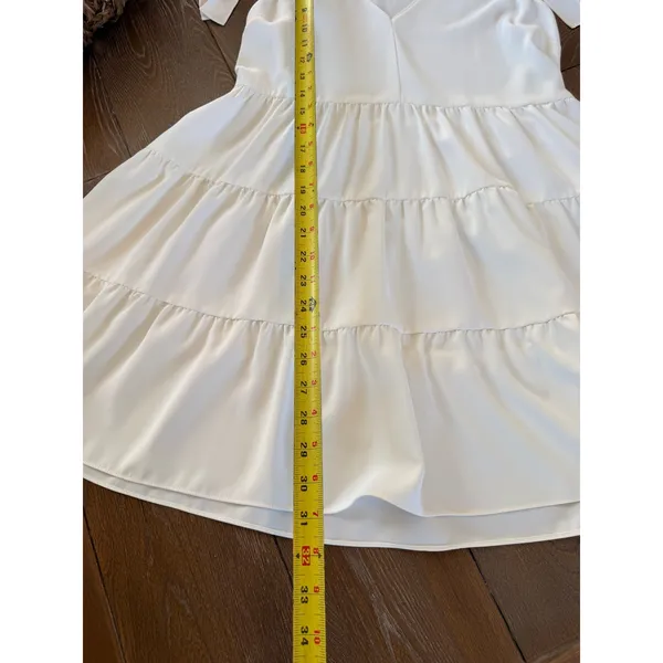 Amanda Uprichard Tiered‎ Mini Dress Womens White XS - Image 5