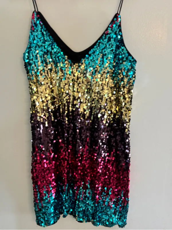 Sequin Ombre Slip Dress - Image 2
