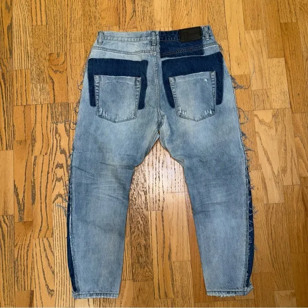 ONE TEASPOON Colorblock Cropped Denim Jeans size 28‎ - Image 3