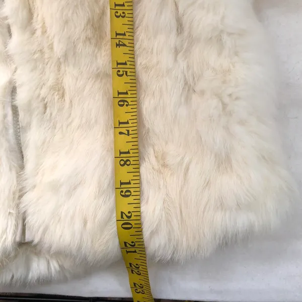 2000s Y2K Real fur jacket large collar long sleeve zipper closure Size M White Size M - Image 4