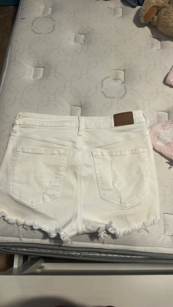 American Eagle White Jean Shorts Stretch - Image 4