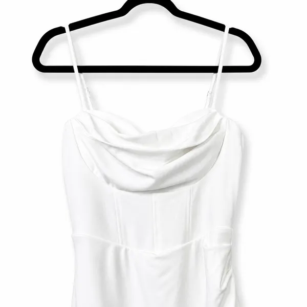 Lulus NWOT White Always Turning Heads Bustier Tulip Sweetheart Midi Dress Large - Image 6