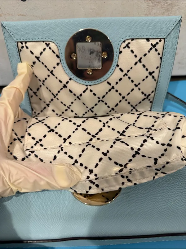 Kate Spade Newberry Lane Small Crossbody Bag Purse Saffiano Leather Blue - Image 6
