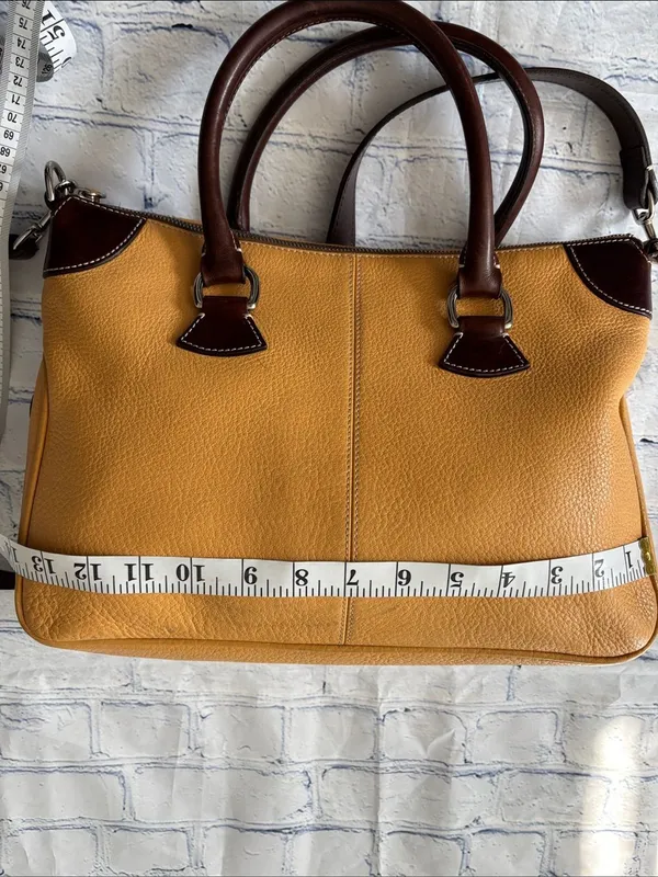 Dooney & Bourke All Weather Leather 2 (AWL 2) mustard yellow Satchel /Crossbody - Image 13