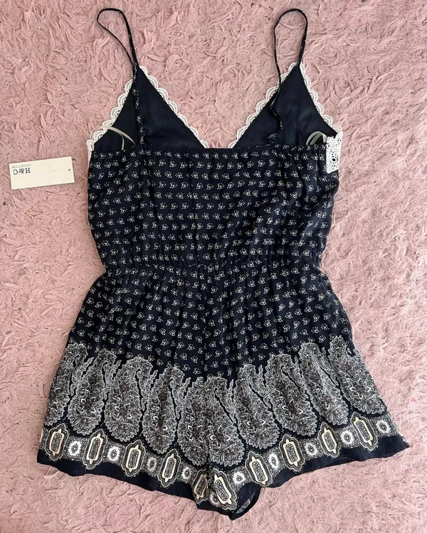 Floral Romper Black - Image 3