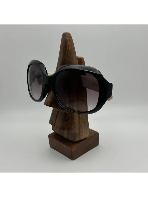 Steve Madden Oversized Black Square Sunglasses with Cream Temples - Image 2