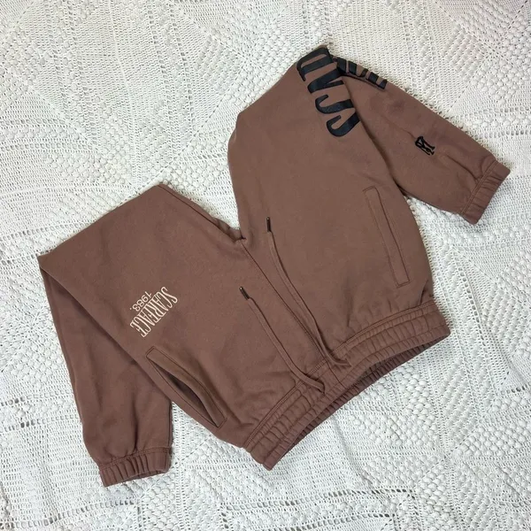 Scarface x Shoe Palace womens Size Small Sweatpants Joggers Brown Universal 1983 - Image 2