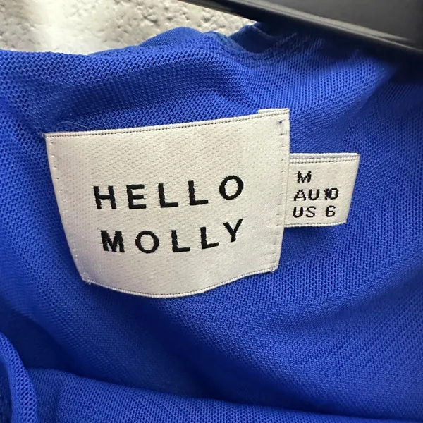 Hello Molly Royal Blue One Shoulder Cutout Textured Midi Dress Womens Size 6 M - Image 4