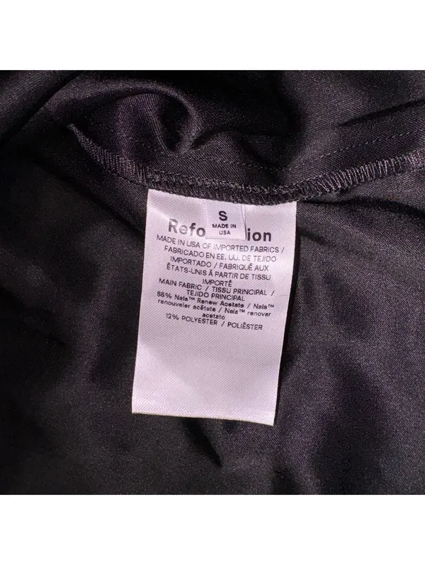 Reformation NWT SILK $148 Woman’s S Hanson Black Satin Button-Up Top Size Small - Image 7