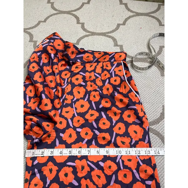 Anthropologie HUTCH Poppy Floral Wide-Leg Crop Pants Orange/Purple Size S - Image 9