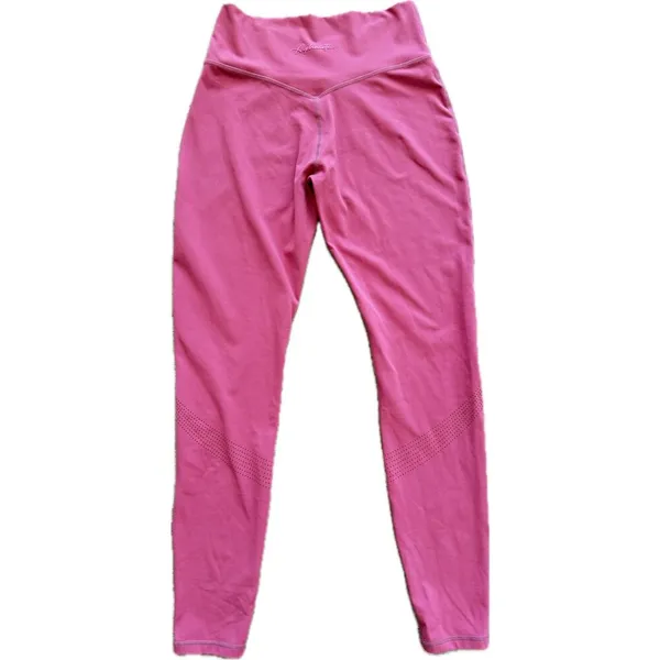 Alphalete Pink Leggings Crossover S M Workout Gym‎ Ankle Compression Soft Mesh - Image 3