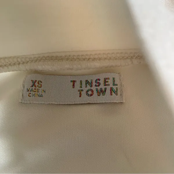 Tinsel Town Cropped Sweatshirt Women’s XS 4 Snap Collar Drawstring Adjustable - Image 4