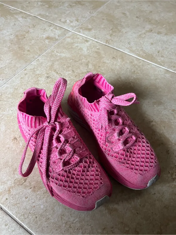 NOBULL Pink Knit Lace-Up Women's Sneakers - Image 5