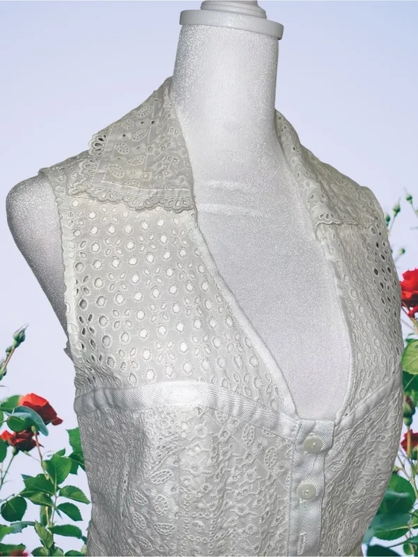 Nanette Lepore Sleeveless White Eyelet Shirt Dress - Image 7