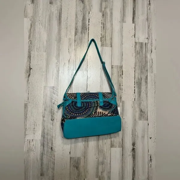 Womans cross body purse Blue - Image 3