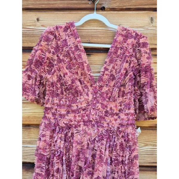 NWT Mac Duggal 8013 V-Neck Ruffled Mesh Dress Size 8 - Image 10