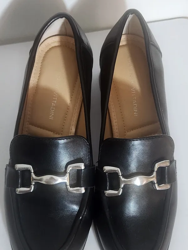 Adrienne Vittadini Womens Sabre Black Block Heel Shoes Size 7.5 - Image 5