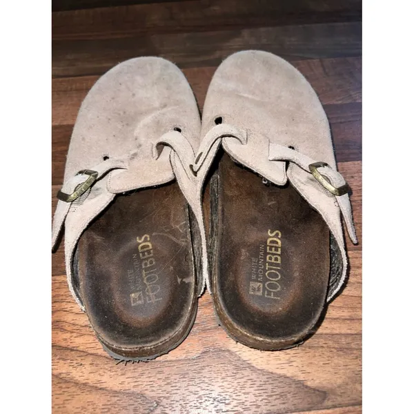 White Mountain Women's Suede Slip-On Clog Mules in Light Taupe - Image 3