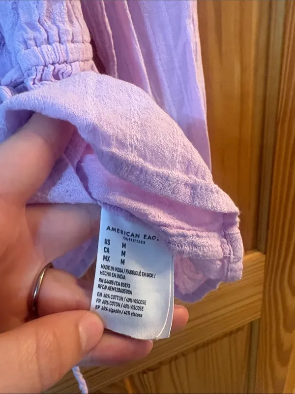 American Eagle Size Medium Lilac Purple Wrap Top - Image 4