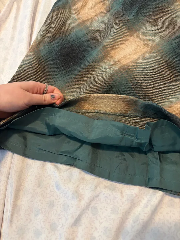 ann Taylor loft wool blend plaid green skirt - Image 8