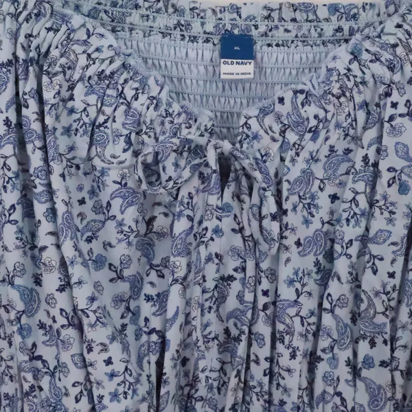 Old Navy Floral Tiered Mini Dress Womens Size XL Blue Ditzy Floral Milkmaid NWT - Image 2