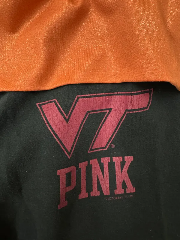 PINK Victoria’s Secret Virginia Tech Foldover Black Yoga Size Medium - Image 2