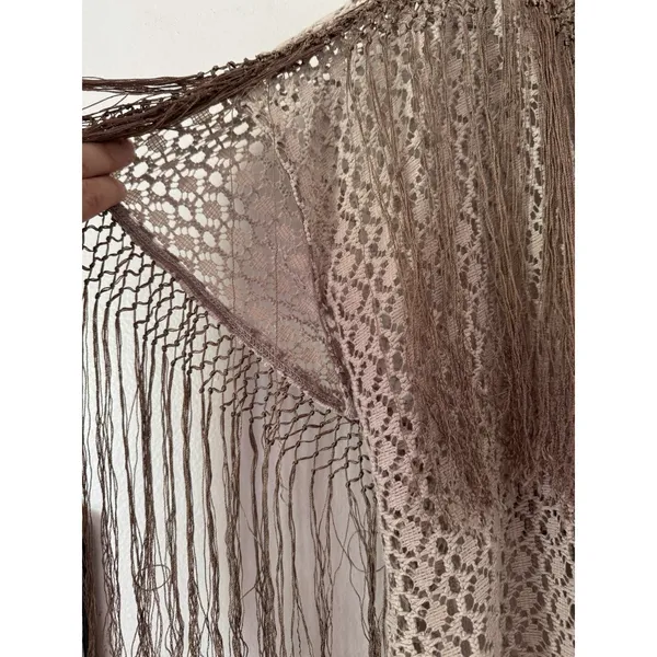 Free People New Romantics Open Crochet Fringe Top Size Small - Image 6