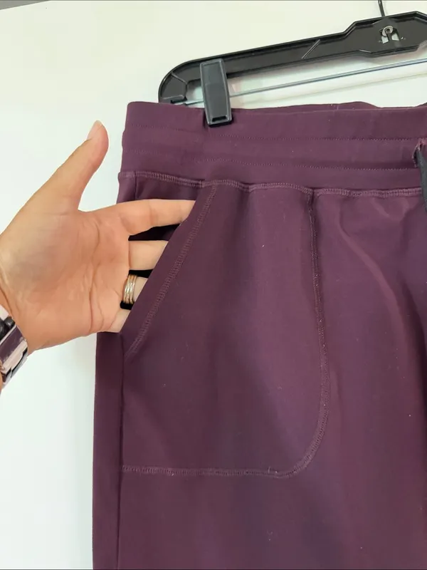 Women's plum Drawstring Jogger Pants Purple Size XL - Image 3