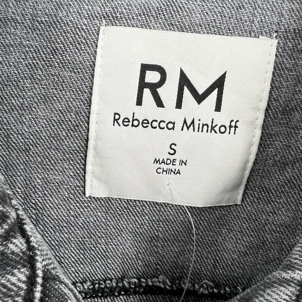Rebecca Minkoff‎ Studded Denim Jean Jacket Black Gray 100% Cotton Size Small - Image 8