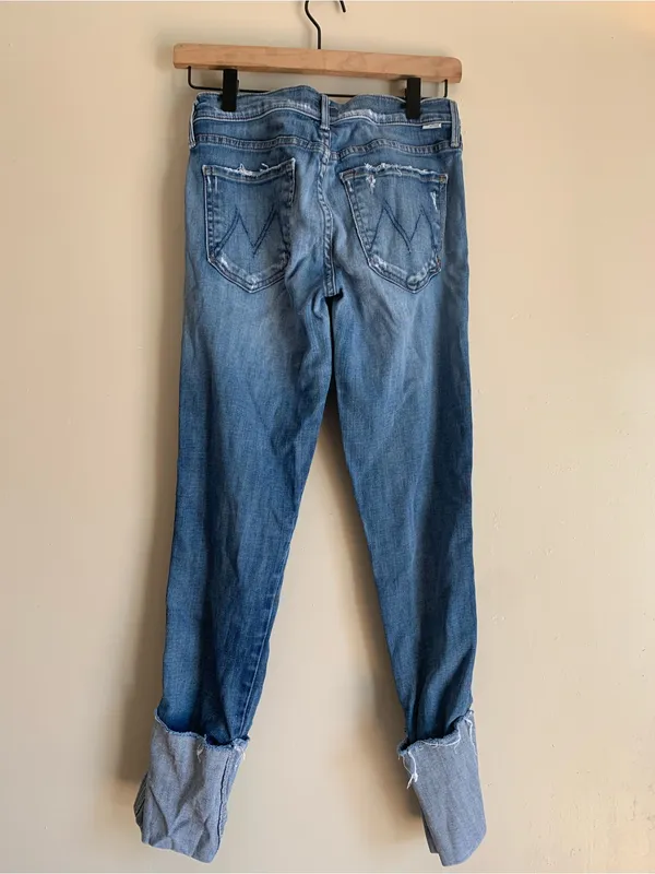 MOTHER Blue Boyfriend Jeans Women Denim Bottoms Size 26 Casual Pants Ankle - Image 3