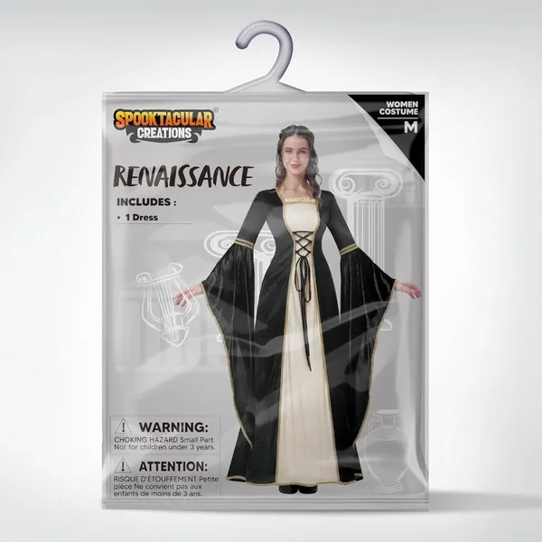 Spooktacular Renaissance Costume Women Velvet Medieval Dress Halloween LARGE - Image 7