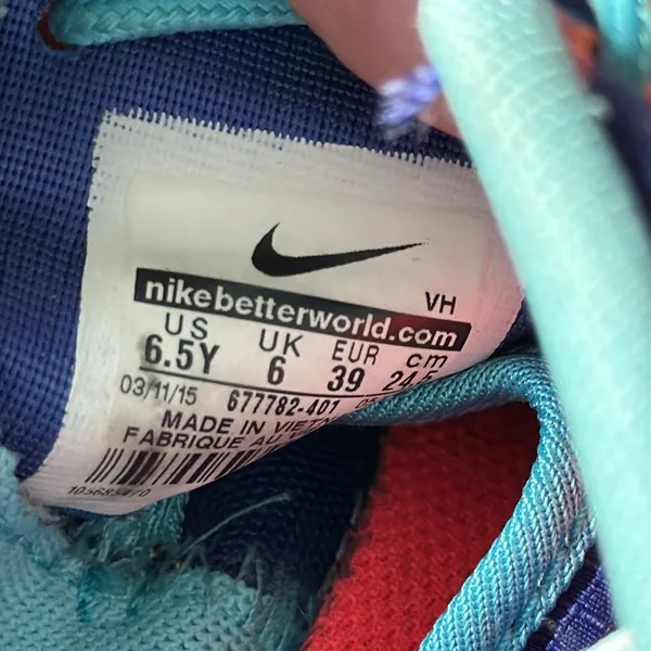 Nike Roshe One‎ Print Lightning Sneakers Youth 6.5Y Women's 8 Blue Multi Color - Image 10