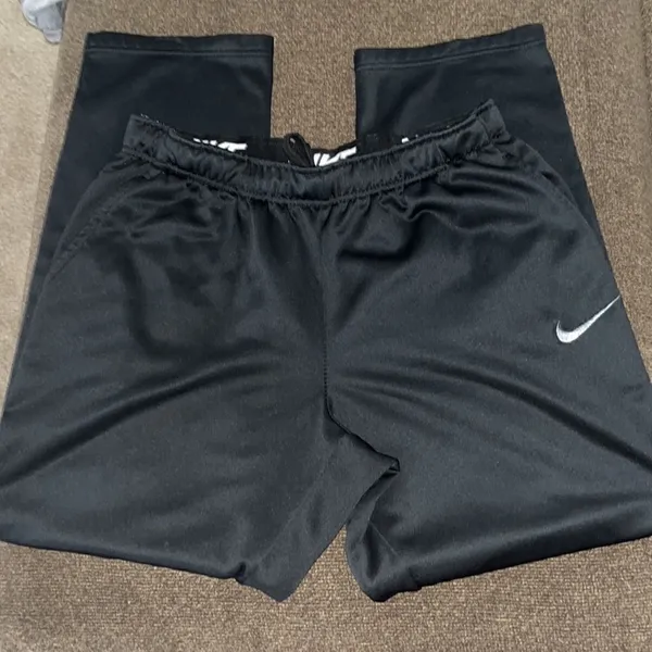 Nike Drifit Black Elastic Waistband w/ Drawstrings Running Warmup Pant- Large - Image 16