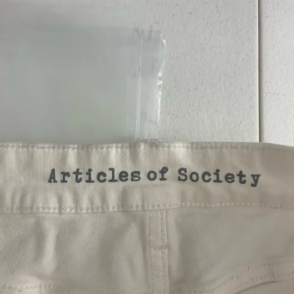 Articles of Society women’s white distressed hem ripped skinny‎ stretch jeans 28 - Image 6